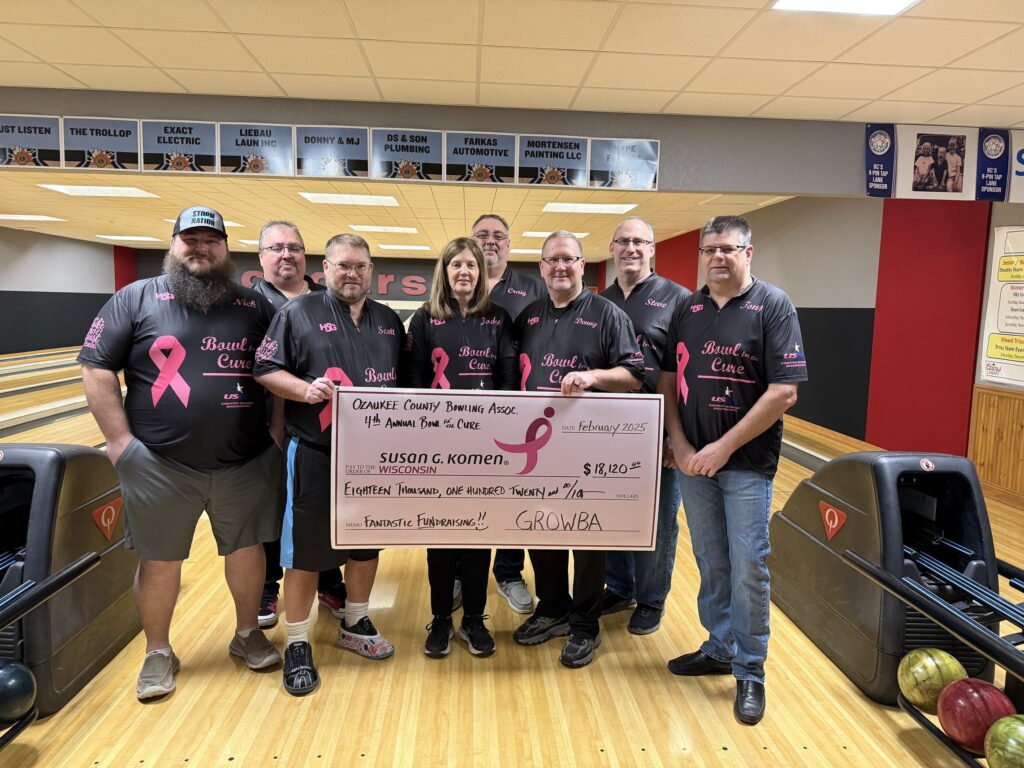 GROWBA Members Bowl 4 the Cure Check